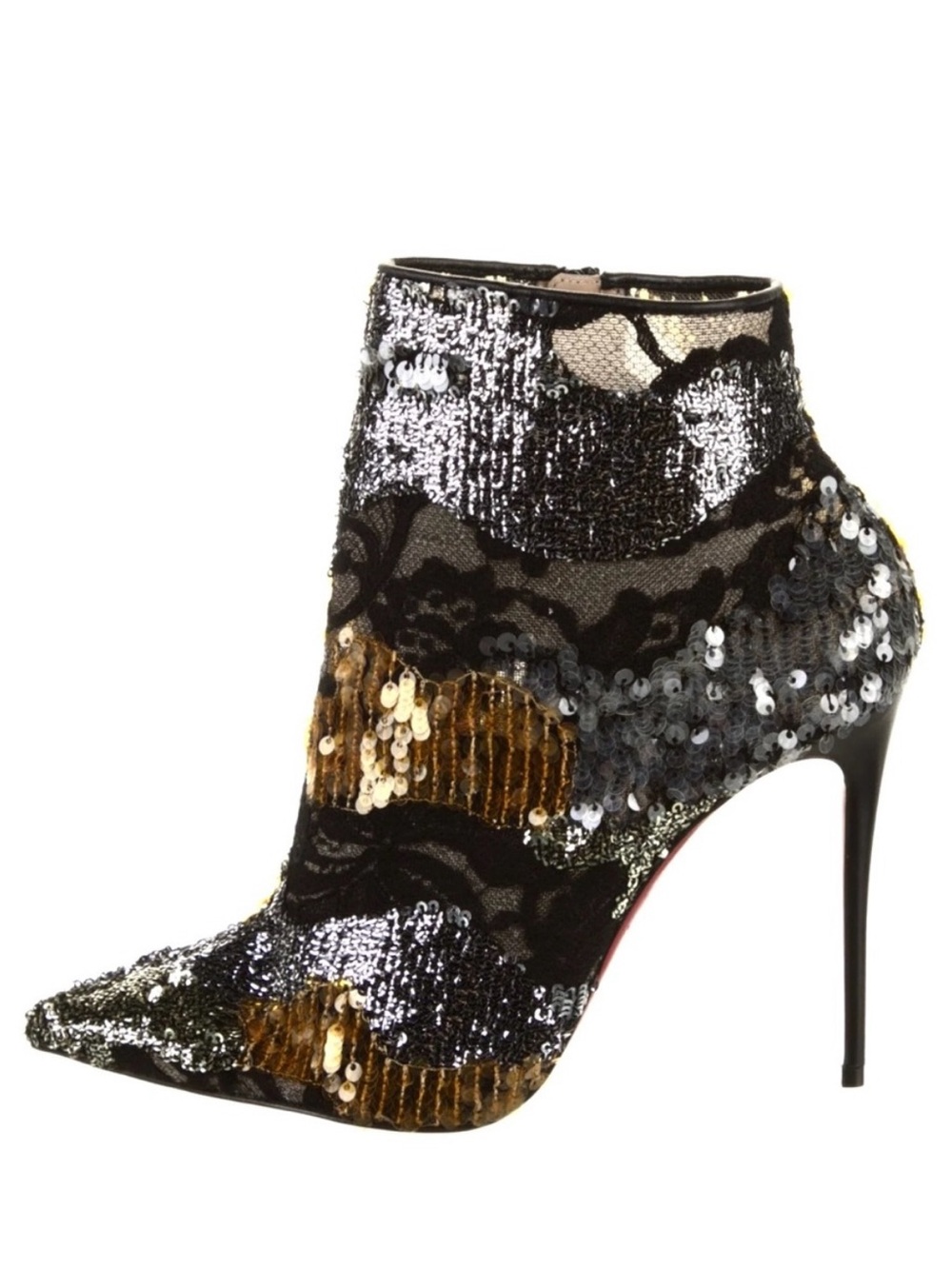 Christian Louboutin GIPSYBOOTIE 100 RETE/PATCHYLACE BOOTS RETAIL 1,350